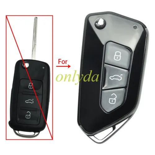 Fo VW 3 button 202AD modified remote key blank
