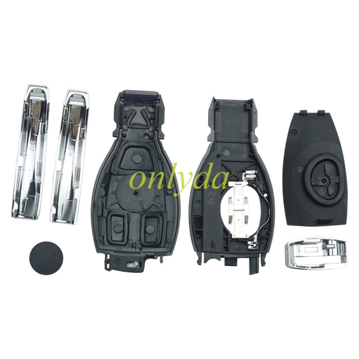 For Benz BGA 3 button remote key shell with badge