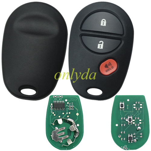 For Toyota 2+1 button remote key with 315mhz  ID:GQ43VT20T IC:1470A-1T MEX:RLVTR5002-562 P/N: 89742-AA040 Tundra SEQUOIA 2005-2008 Avalon 2004-2008 Solara