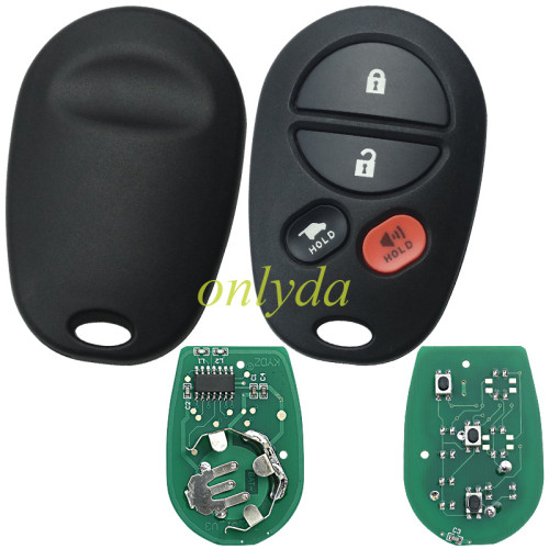 For Toyota 3+1 button remote with 315mhz ID:GQ43VT20T IC:1470A-1T MEX:RLVTR5002-562 P/N: 89742-AA040 Tundra SEQUOIA 2005-2008 Avalon 2004-2008 Solara