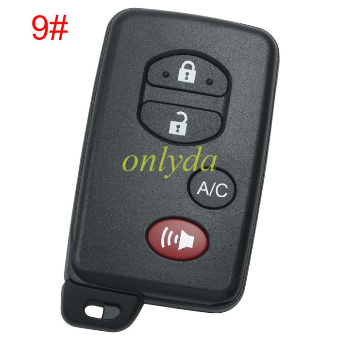 For Toyota button remote key shell (round button) with badge