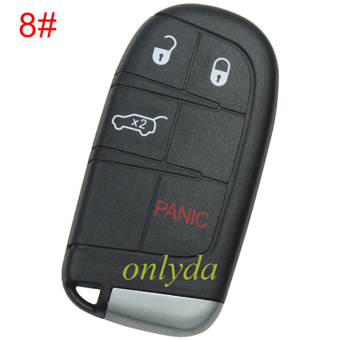 For Chrysler  remote key shell with blade CY24,the key pad can't remove ，without badge , pls choose button