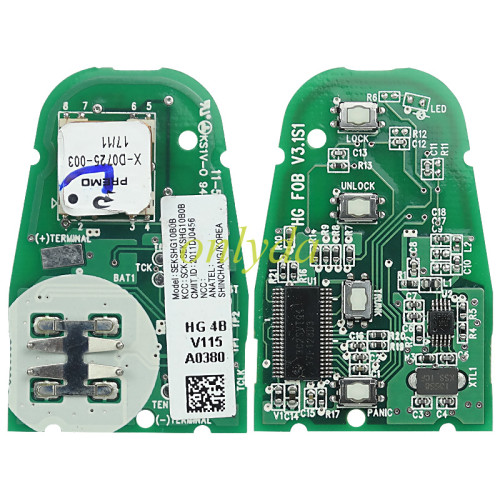 For Hyundai 3+1 button original remote key 434MHZ 4D70+dst40 Model:SEKSHG10B0B KCC:SCK-SEKSHG10B0B CMIIT ID: 2011DJ0456 smart car key for 2010 2011 Hyundai Grandeur 4D60 95440-3V035