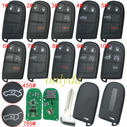 For Jeep 5 button smart key with 434mhz with 4A chip for Jeep renegade with CY24 blade  FCC:M3N-40821302