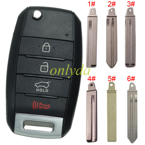 For KIA 3+1 button flip remote key blank