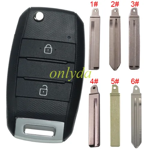 For KIA 2 button flip remote key blank