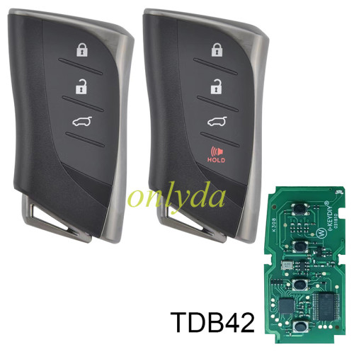 KEYDIY TDB42-3 TDB42-4 KD Smart Key Universal Remote Control With Toyota 4D chip ,please choose the key shell