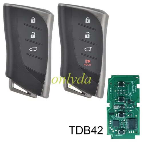 KEYDIY TDB42-3 TDB42-4 KD Smart Key Universal Remote Control With Toyota 4D chip ,please choose the key shell