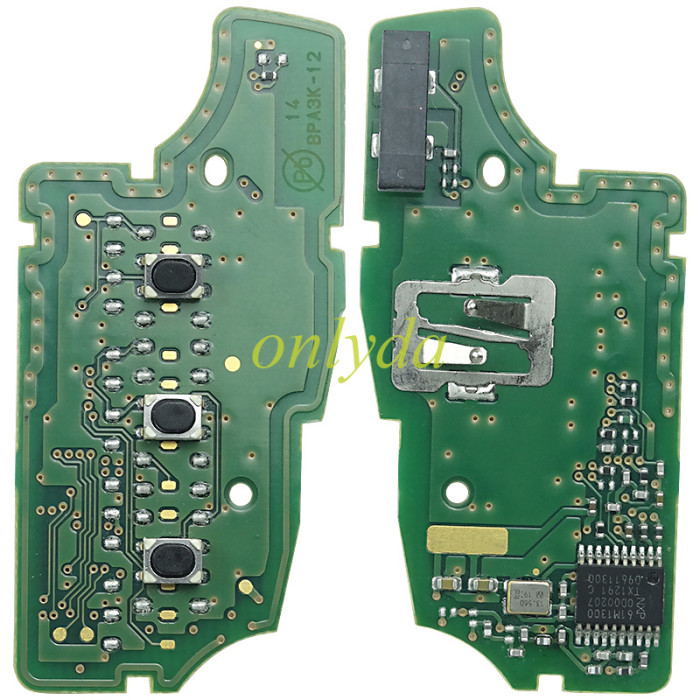Original Benz smart 3 button remote key with 434mhz with PCF7961M chip OEM PCB+ AFM shell