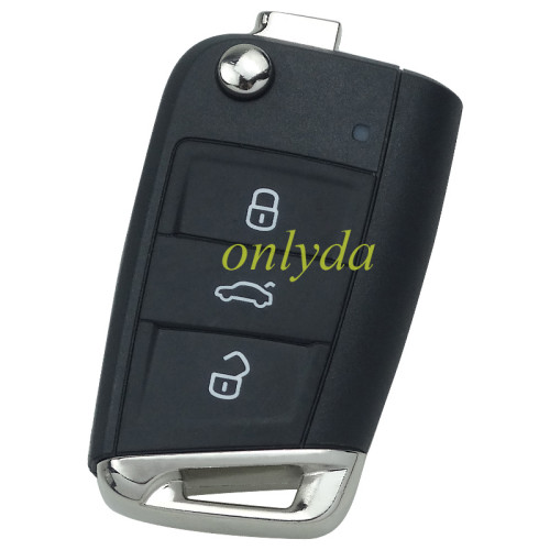 For VW OEM 3 button remote key blank No blade with badge