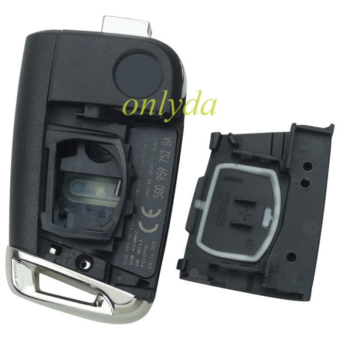 For VW OEM 3 button remote key blank No blade with badge