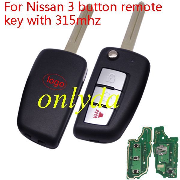 For Nissan 3B  remote key 315mhz electronic ware model FCCID is KBRASTU15