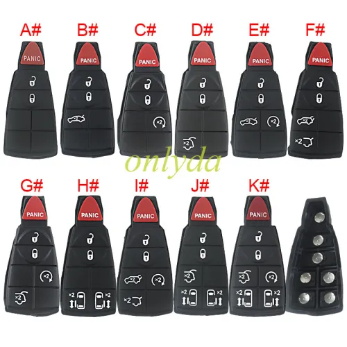 Chrysler 2+1 remote key blank pad