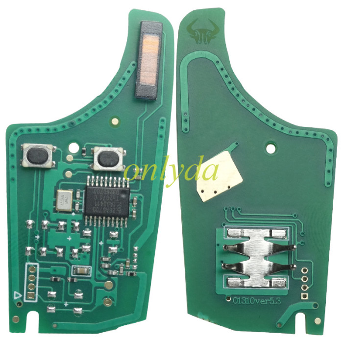 Opel 2 button remote key  Corsa D with 434mhz  G4-AM433TX 13432393 13271922 000274 PCF 7941  ID46 chip  After market remote  Applicable models: Opel/Vauxhall Meriva B 95507070/95507076
