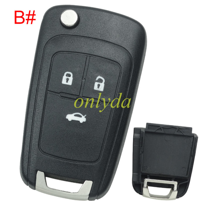 For Chevrolet  remote key shell replacement  without battery clamp with round badge place,   pls choose the button and blade