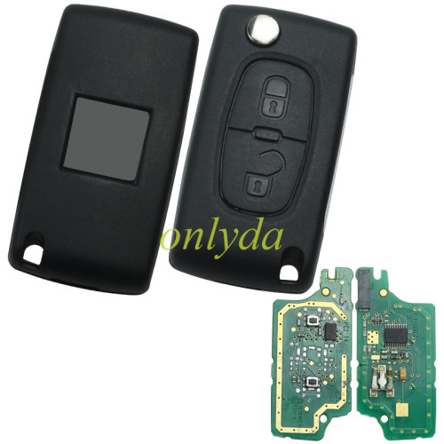 Original 100%new brand Peugeot 2 Button Flip  Remote Key with 46 chip FSK model 433mhz  NO blade