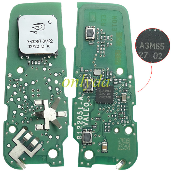 Original Vauxhall 3 button  remote key  434MHZ with NCF29AxM 4A A3Mxxxx chip PCB  A3M05 /A3M15 /A3M65  Trunk / Light button original  IM3A PCB+Aftermarket key shell