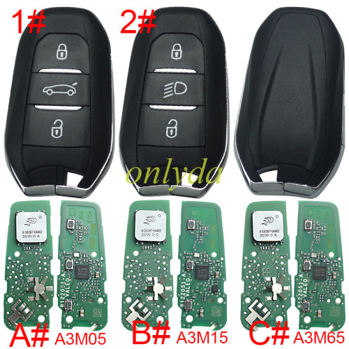 For Opel 3 button  remote key  434MHZ with NCF29AxM 4A A3Mxxxx chip PCB  A3M05 /A3M15 /A3M65  Trunk / Light button original  IM3A PCB+Aftermarket key shell