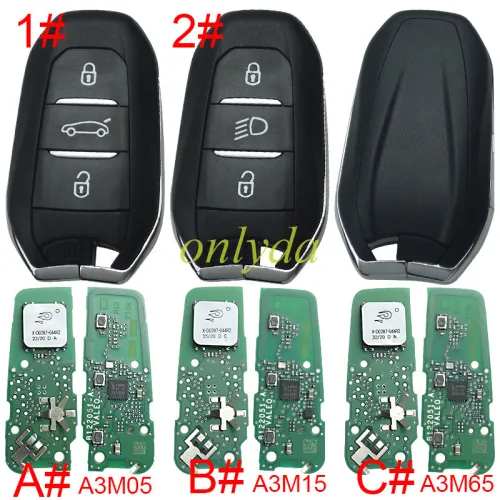 For Opel 3 button  remote key  434MHZ with NCF29AxM 4A A3Mxxxx chip PCB  A3M05 /A3M15 /A3M65  Trunk / Light button original  IM3A PCB+Aftermarket key shell