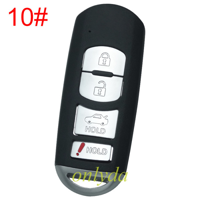 Mazda  remote key blank with blade ( 3parts)，with  original badge palce, pls choose the button