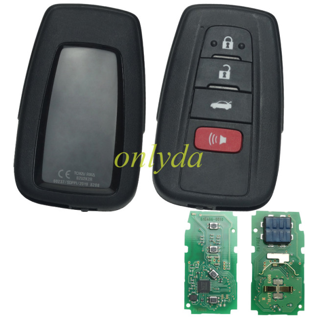OEM C3 Smart for Toyota COROLLA ALTIS BLUE LOGO 3+1 button remote key FSK with AES 4A chip PN : 61E466-0010 / B2U2K2R 60237 2019 /433MHz Hybrid Electric Vehicle