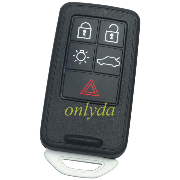 For Volvo 5 button remote key shell with 2 parts battery clamp and with blade