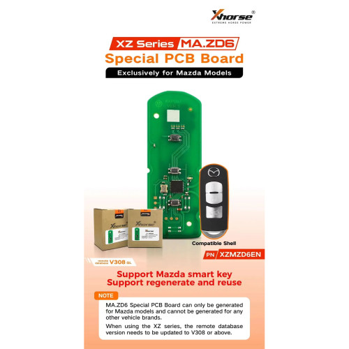 Only PCB Xhorse smart remote key for Mazda  PN: XZMZD6EN