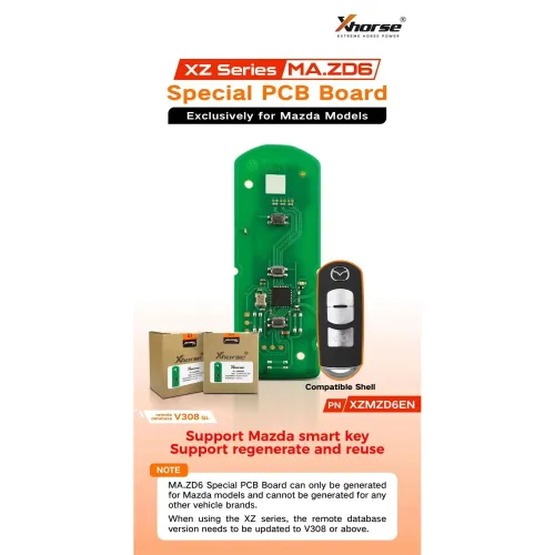 Only PCB Xhorse smart remote key for Mazda  PN: XZMZD6EN
