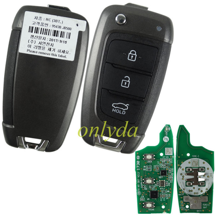 For OEM Hyundai 95430-J0500 3 button remote key with 434mhz without blade