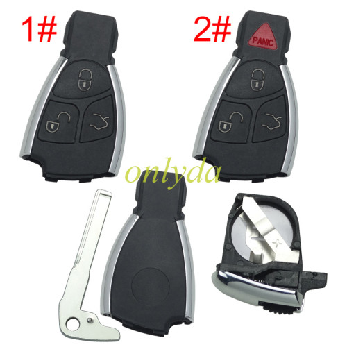 For Benz Mercedes uprade Replacement Car key shell for Class Alarm Cover w203 w211 w204  with badge, pls choose the button