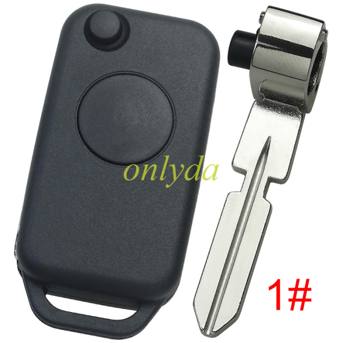 For BENZ 1 Button flip key blank without badge, pls choose the blade