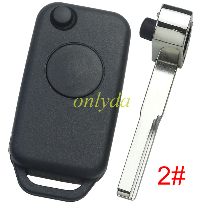 For BENZ 1 Button flip key blank without badge, pls choose the blade