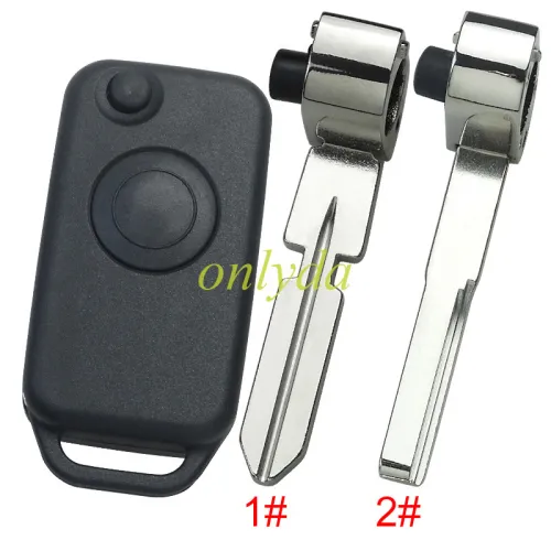For BENZ 1 Button flip key blank with badge, pls choose the blade