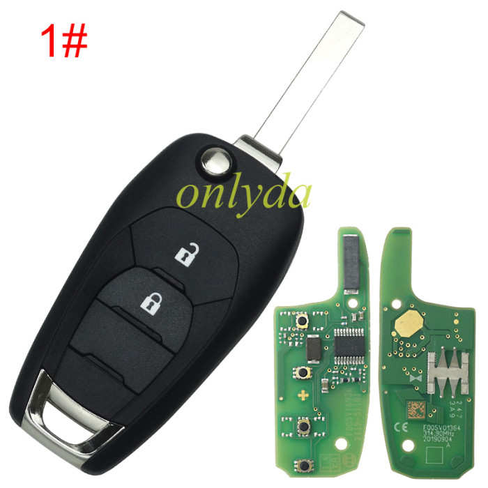 For Chevrolet original 2/3/4 button remote key  with 7961A chip-434mhz,The original PCB , aftermarket key shell (Please choose key shell )