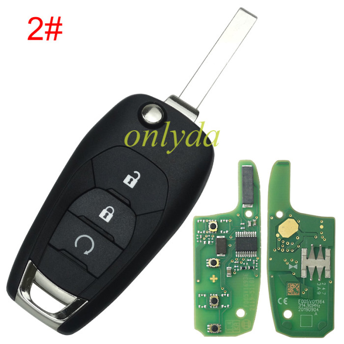 For Chevrolet original 2/3/4 button remote key  with 7961A chip-434mhz,The original PCB , aftermarket key shell (Please choose key shell )