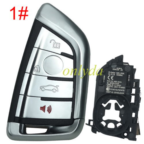 For BMW X5 3+1/4 button keyless remote key shell, pls choose button