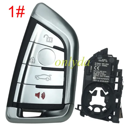 For BMW X5 3+1/4 button keyless remote key shell, pls choose button