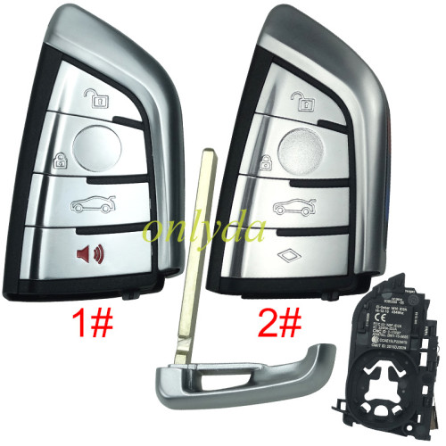 For BMW X5 3+1/4 button keyless remote key shell, pls choose button