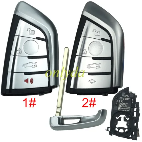For BMW X5 3+1/4 button keyless remote key shell, pls choose button