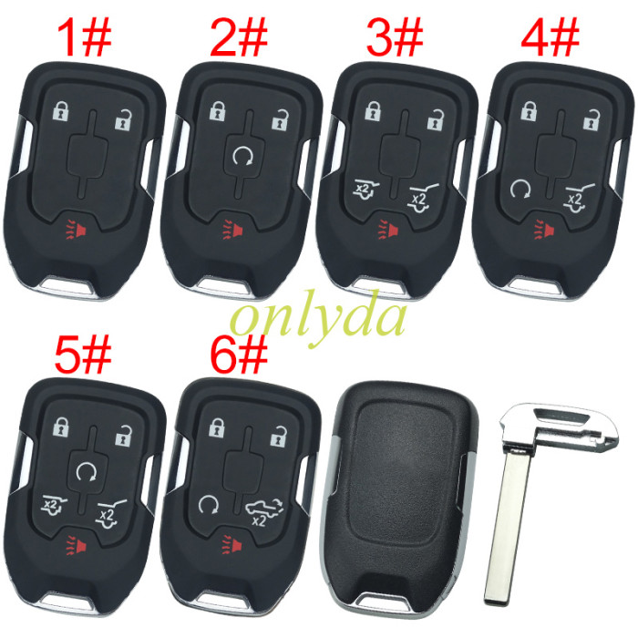 For Chevrolet GM remote key blank without badge place, pls choose the button