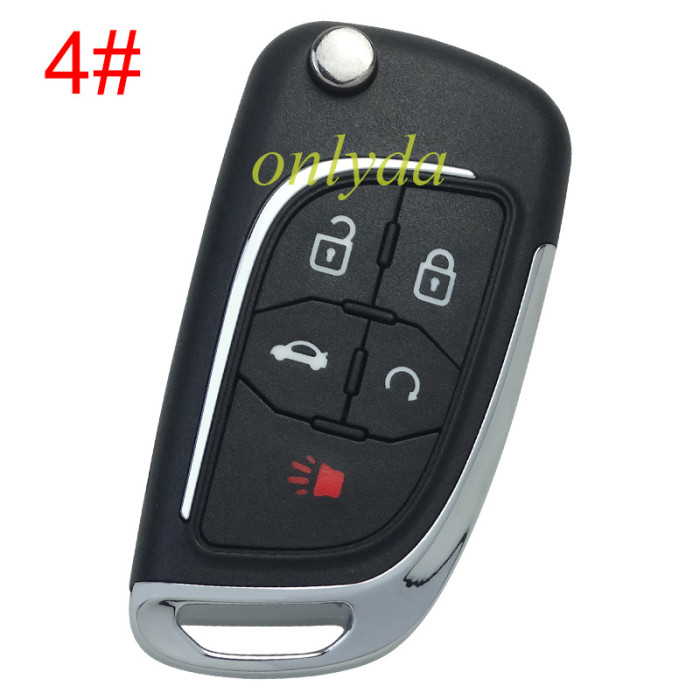 For Chevrolet modified folding remote  key shell  HU100 blade，with round  badge place, pls choose the button