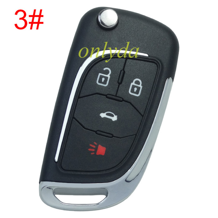 For Chevrolet modified folding remote  key shell  HU100 blade，with round  badge place, pls choose the button