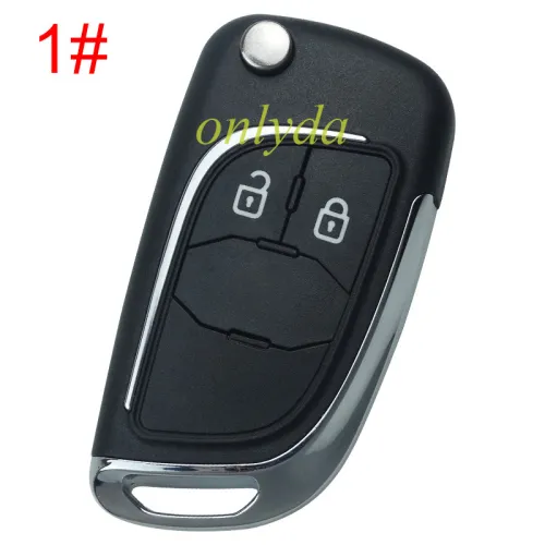 For Chevrolet modified folding remote  key shell  HU100 blade，with round  badge place, pls choose the button