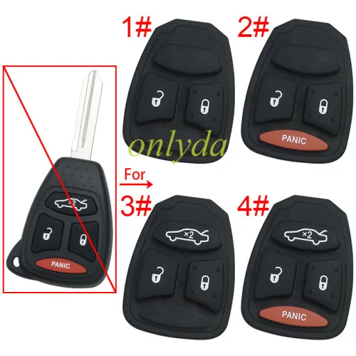 For Chrysler remote  key shell rubber pad, pls choose the button