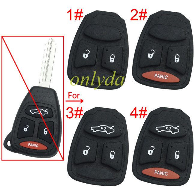 For Chrysler remote key shell rubber pad, pls choose the button