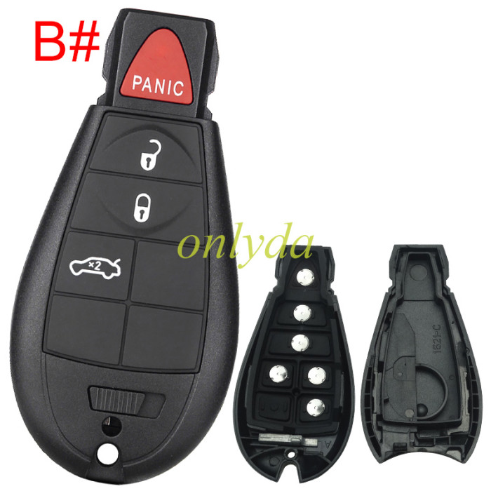 For Chrysler  remote key shell with panic button，without battery clamp, pls choose the button