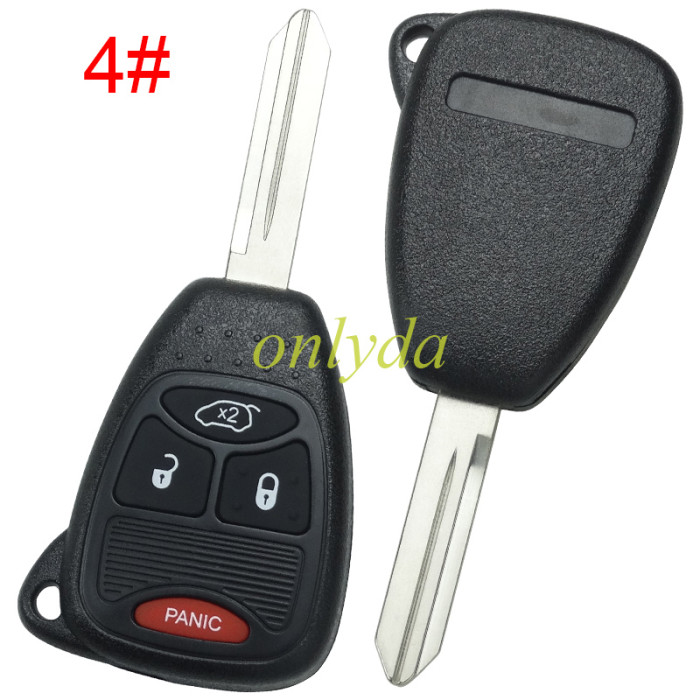 For Chrysler remote  key shell with badge place, pls choose the button