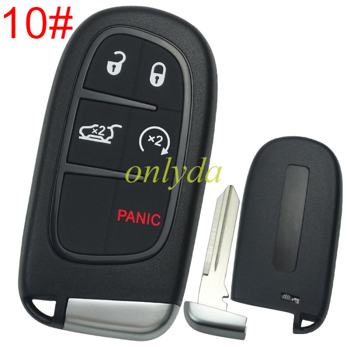 For Chrysler/Dodge/Jeep/Fiat  remote key shell with blade CY24，the key pad cant be removed，with badge place , pls choose button