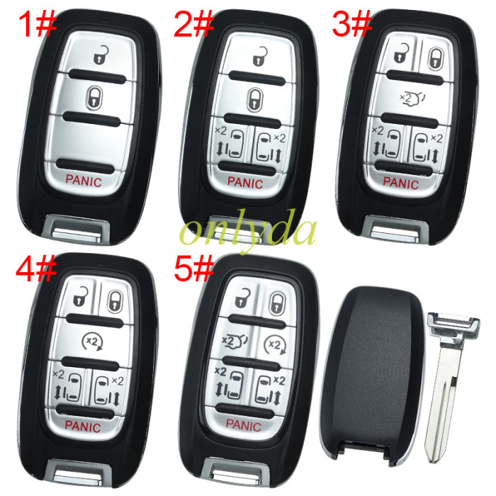 For Chrysler remote key shell with badge, emergecy blade included, pls choose the button