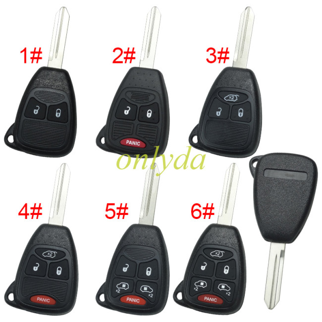 For Chrysler remote key shell with badge place, pls choose the button